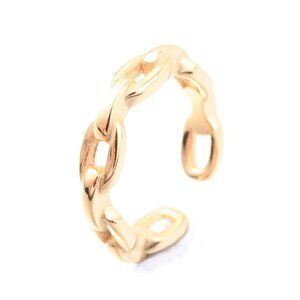 One Single 925 Sterling Silver Ear Cuff clip Earring, Cable Chain earcuff Gold